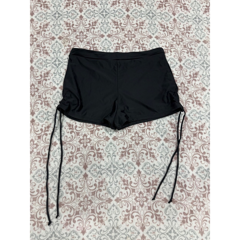 Black Side Tie Cinched Swim Shorts Board Shorts Size Large
